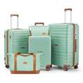 Luggage Sets with Spinner Wheels (Light green / 5 piece sets(20/24/28/DB/TB))