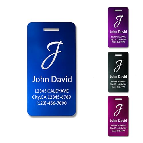 5Pack) Custom Personalized Luggage Tags-Customized Unique tag for Suitcase Backpack Travel,Bags ((3.8 × 2) Multicolored) ((3.8 × 2)multicolored)