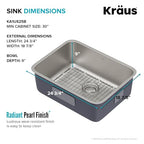 Stainless Steel 25 in 16 Gauge Undermount Kitchen Sink KA1US25B (25 Inch / Single Bowl)