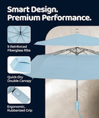 Windproof Travel Umbrella (Pastel Blue 1-Pack / Standard)