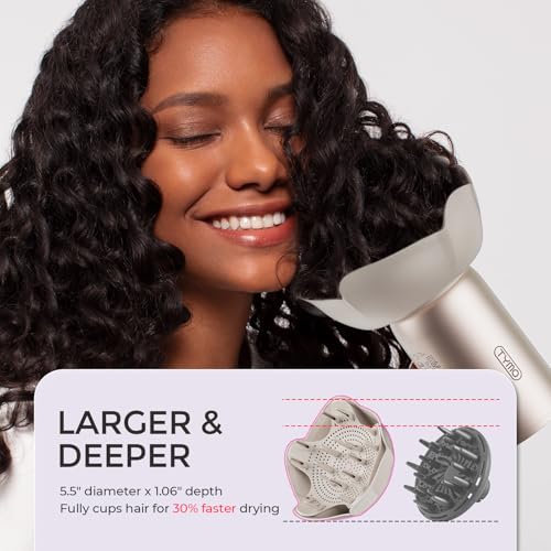 Hair Dryer Blow Dryer 300M Ionic Hairdryer with Diffuser & Comb (Gold)