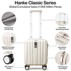 14 Inch Underseat Carry On Luggage with Wheels (14 Inch / Ivory White)