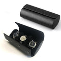 Longjet Watch Roll Travel Case for Men Portable Watches Organizer Box (Black Cross-3)