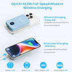 Magnetic Portable Charger with Apple (Sky Blue)