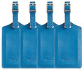 4 Pack Leather Luggage Tags for Suitcases Travel Labels Blue (Blue)