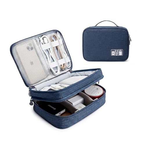 Travel Cable Organizer Bag (Dark Blue / S)