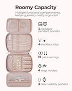 Jewelry Organizer Case Large Travel Jewelry Storage Bag (Medium / Beige)