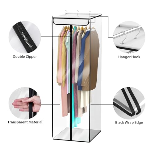 Garment Bags for Hanging Clothes (Clear / 54"-2PCS)