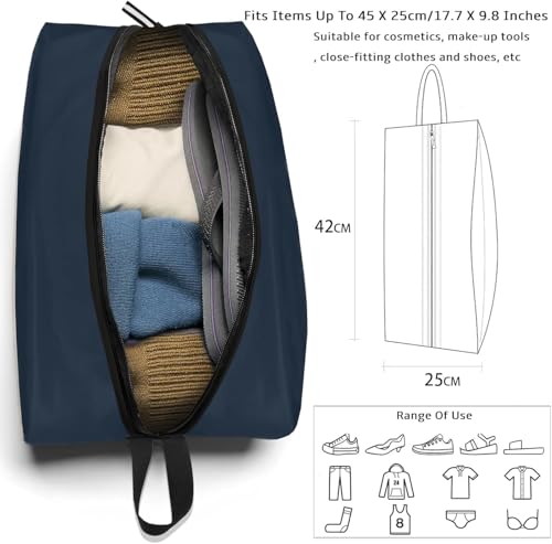 Shoe Bags for Travel (Navy Blue-lan / 16.5 × 9.8 Inches | 2-Pack)