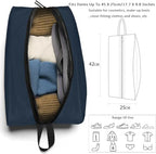 Shoe Bags for Travel (Navy Blue-lan / 16.5 × 9.8 Inches | 2-Pack)