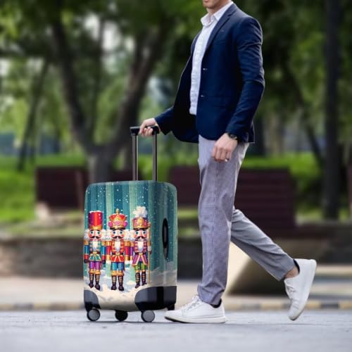 Christmas Luggage Protector Suitcase Cover (S(for 18-21 inch luggage) / Nutcracker Soldier)