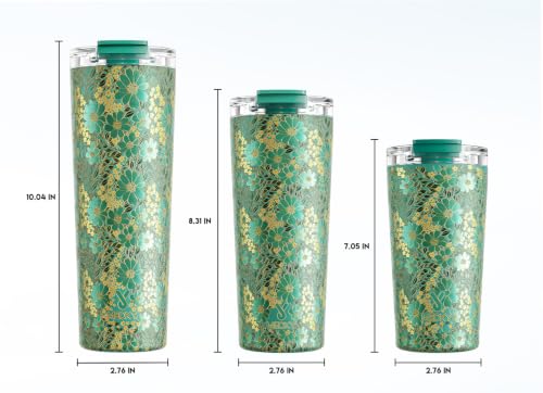 30 oz Insulated Travel Coffee Mug (Emerald Bloom / 30 Ounces)