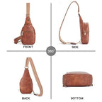 Crossbody Bags for Women PU Leather Cross Body Sling Bag for Woman Travel Brown (2-brown)