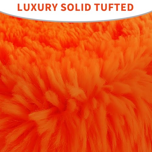 Microfiber Elongated Toilet Seat Cover 19.5"x 15" Machine Washable (Orange / Elongated)