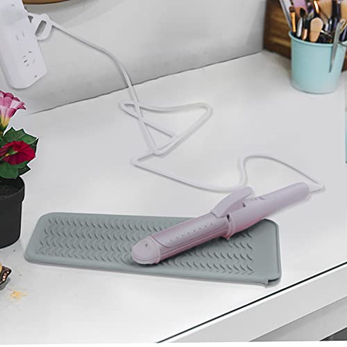Silicone Heat Resistant Mat Pouch for Hair Straightener (1 Pack / Grey)