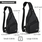 Crossbody Sling Bag Men Women (Black Leather / Small)