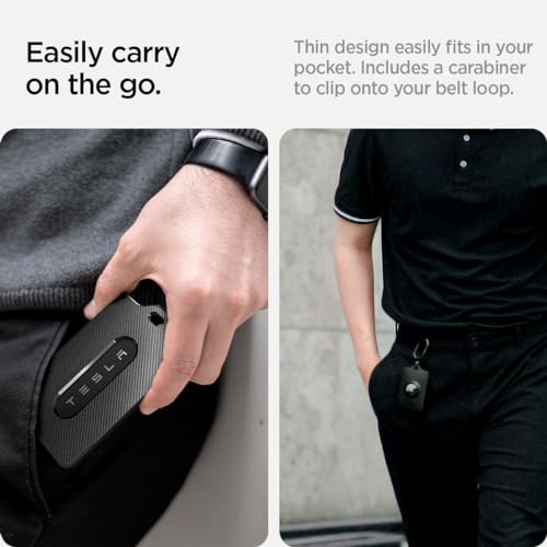 Air Fit Key Card Holder Designed for Tesla with AirTag Slot (Carbon - AirTag Slot)