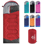 Camping Sleeping Bag (50-80°F Everyday 3 Season - Red)