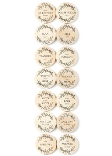 Wooden IVF Journey Milestone Cards