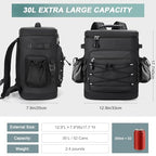 Large 52 Can Insulated Waterproof Leakproof Cooler Backpack (Black, Black Zipper)