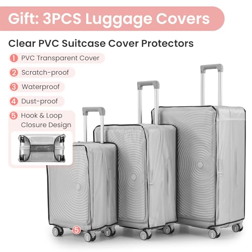 3 Piece Luggage Set (Pink#D / 3 Piece Set)