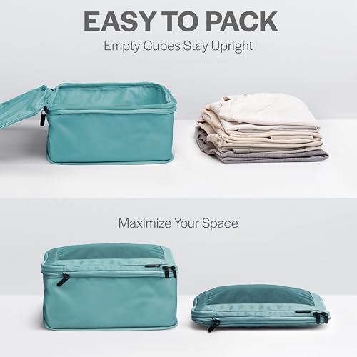 Compression Packing Cubes for Travel (6-Pack / Teal)