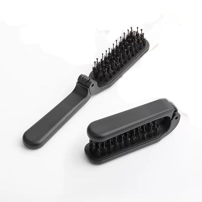 1 Pc Black Travel Folding Comb- Portable Travel Collapsible Anti-Static Pocket Hair Styling Tool for Women and Men ﻿