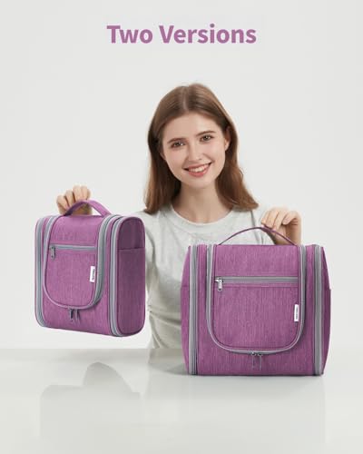 Hanging Travel Toiletry Bag for Women (AA-Purple / Medium)
