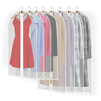 8pcs Clear Garment Bags for Hanging Clothes (White Edge / 40" 48" / 8Pcs)