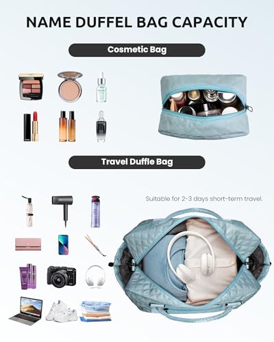 Voguewood Girl Duffle Bag for Tweens with Shoe Compartment (Light Blue / K)