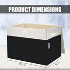 Large 42 Quarts Fabric Storage Bins with Lids [2 (Black & White / Large - 2 Pack)