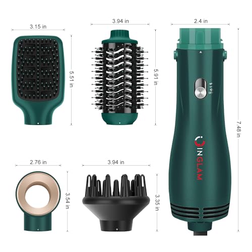 Hair Dryer Brush Set (Dark Green)