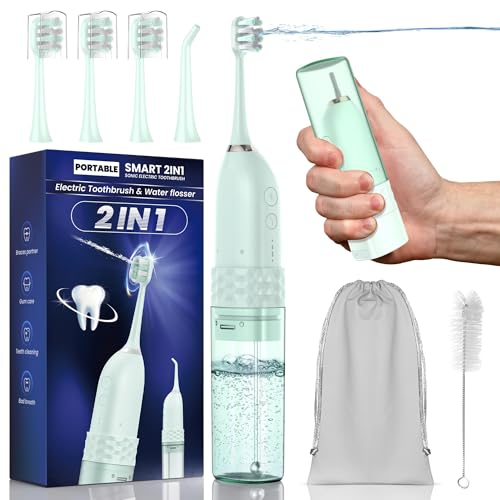Electric Toothbrush with Water flosser (Green)