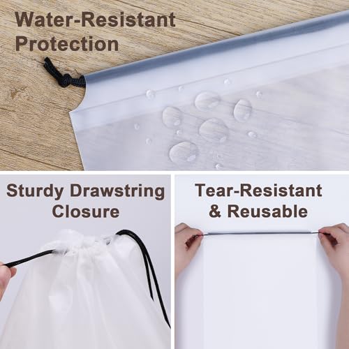 18 Pack Clear Shoe Bags for Travel Essentials Reusable Storage