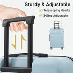 Luggage Set 6 Piece Carry on Hardcase Suitcase with Travel Bags (3-piece Set(20/24/28) / Light Blue+16IN&Bags)