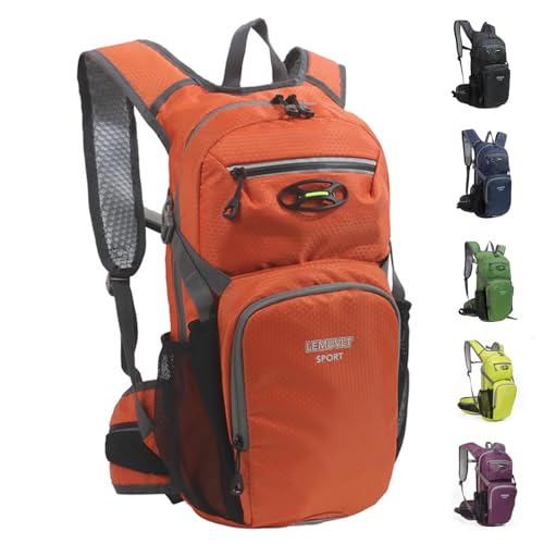 Hiking Daypack Rucking Backpack 15L Lightweight Waterproof (Orange)