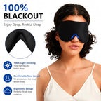 Sleep Mask with Deep Contoured Eye Cups (A1 Black)