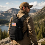 Hydration Backpack with 2L Water Bladder Tactical Molle Water Backpack for Men Women Hydration Pack for Hiking (Black)