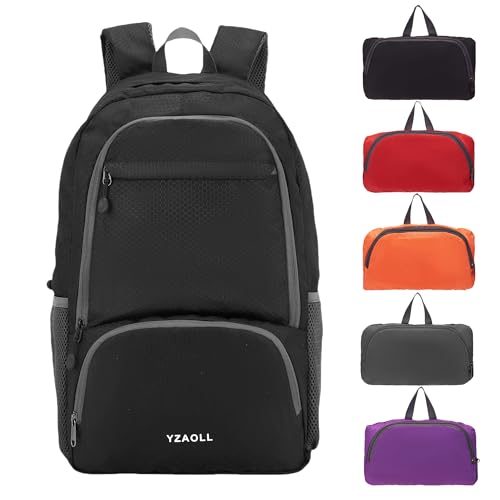 30L Hiking Backpack Lightweight Day Packs (E-black)