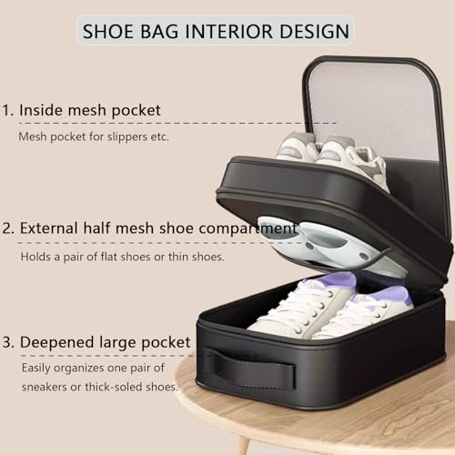 2 Pack Shoe Bags for Travel (Black)