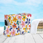 Large Beach Bags Totes Canvas Tote Shoulder Bag Soft Wave Water Resistant Bags for Gym Travel Daily Ocean (Colorful Flower)