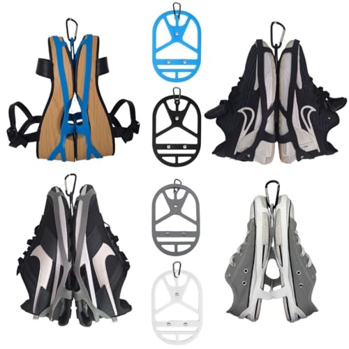 Shoe Holster For Backpack with Clip Hanger. Footwear Holster Holder with Clip for Sneakers (White / Extra Large)