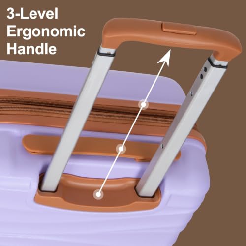 Expandable 22x14x9 Airline Approved 21" Carry On Luggage Set (Purple)