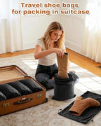 4 Pcs Shoe Bags for Travel (Black Beauty / 21.2"x13.3")