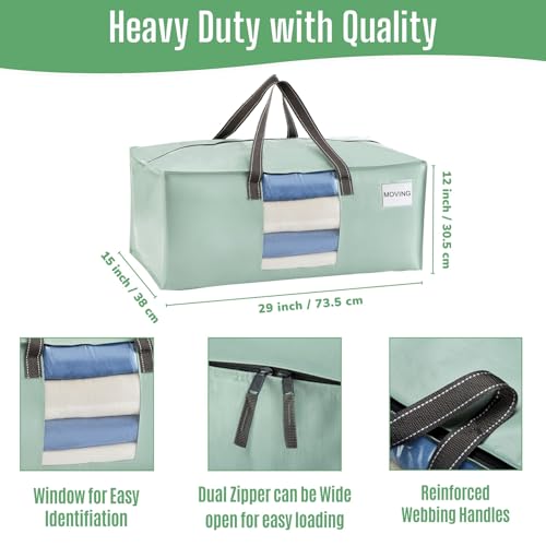 Heavy Duty Moving Bags (Shiny Light Green / 6 Pack)