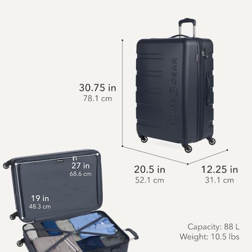 7366 Signature Hardside Expandable Luggage with Spinner Wheels and TSA Lock (2-Piece Set (Weekender/27") / Navy)