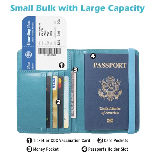 Passport Holder for Travel Men (Lake Blue)