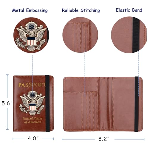 RFID Blocking Passport Holder (Brown / Upgraded)