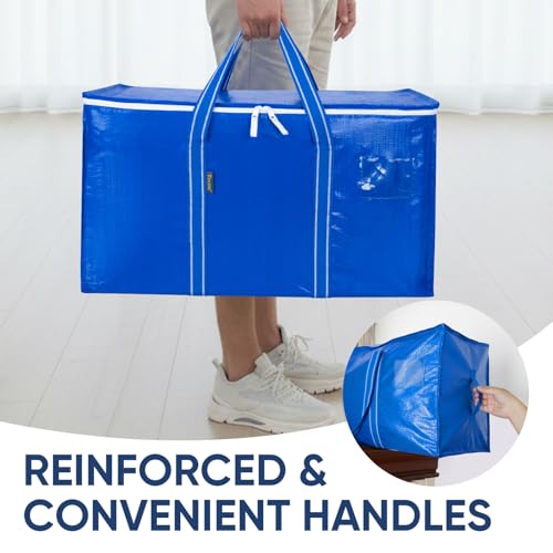 4 Pack Oversized Moving Bags with Reinforced Handles (Royal Blue / 4-Pack)