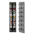 2 Pack Grey14 Pockets Over the Door Shoe Organizer (Grey-2 Pack of 14)